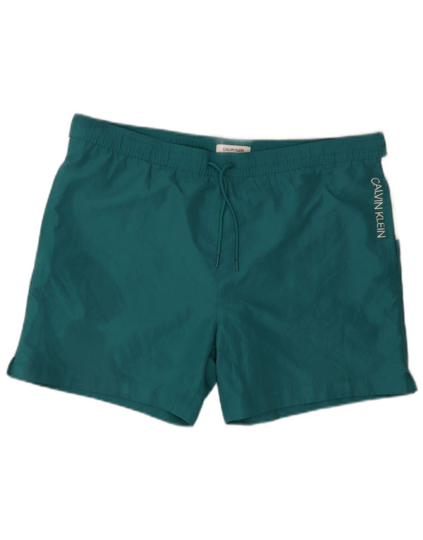 Pantaloncini da bagno grafici da uomo Calvin Klein grandi color verde