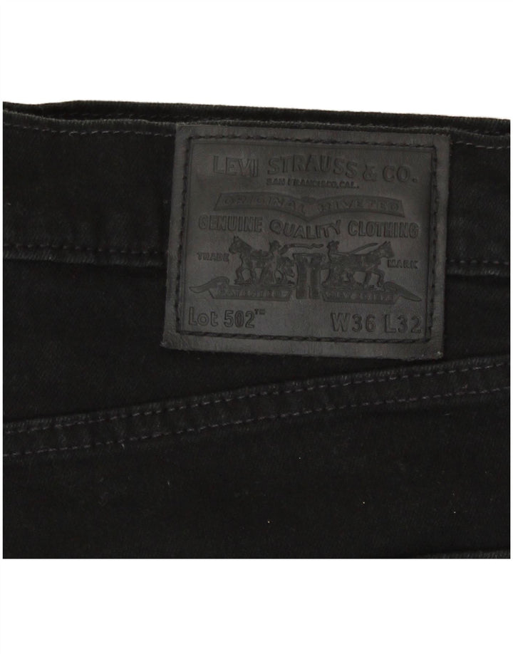 Levi's Uomo 502 Jeans affusolati W36 L32 Cotone Nero