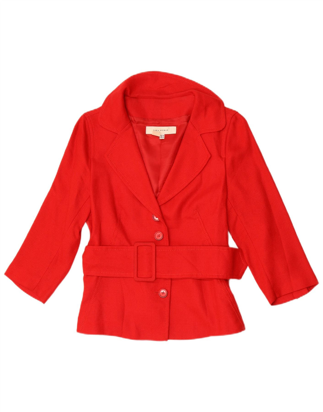 Giacca blazer da donna con maniche a 3/4 Zara EU 38 Small Rayon rosso