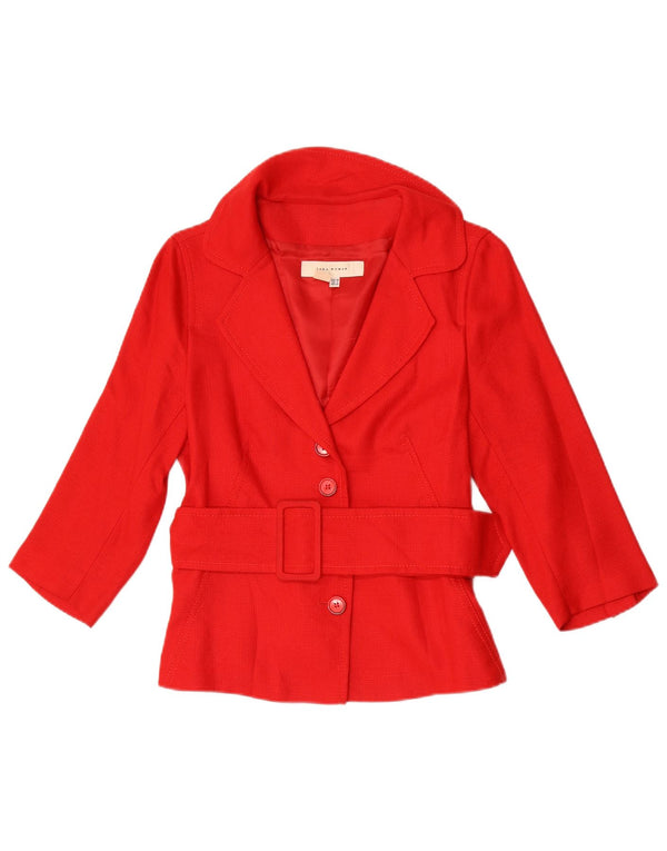 Giacca blazer da donna con maniche a 3/4 Zara EU 38 Small Rayon rosso