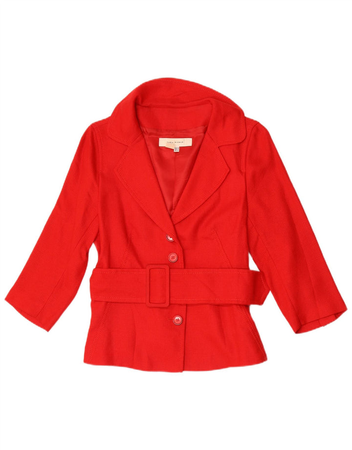Giacca blazer da donna con maniche a 3/4 Zara EU 38 Small Rayon rosso