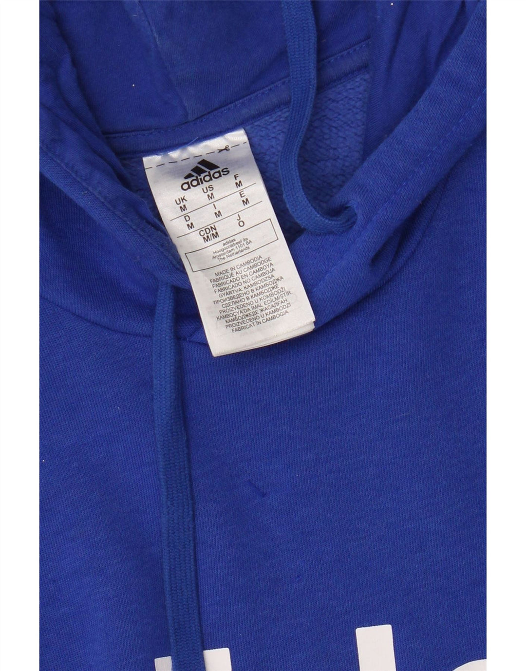 Felpa con cappuccio grafica da uomo Adidas in cotone blu medio