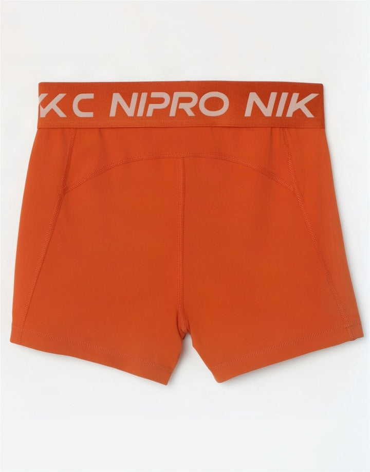 Pantaloncini sportivi Nike Dri Fit Graphic da donna UK 8 Small Arancione Poliestere