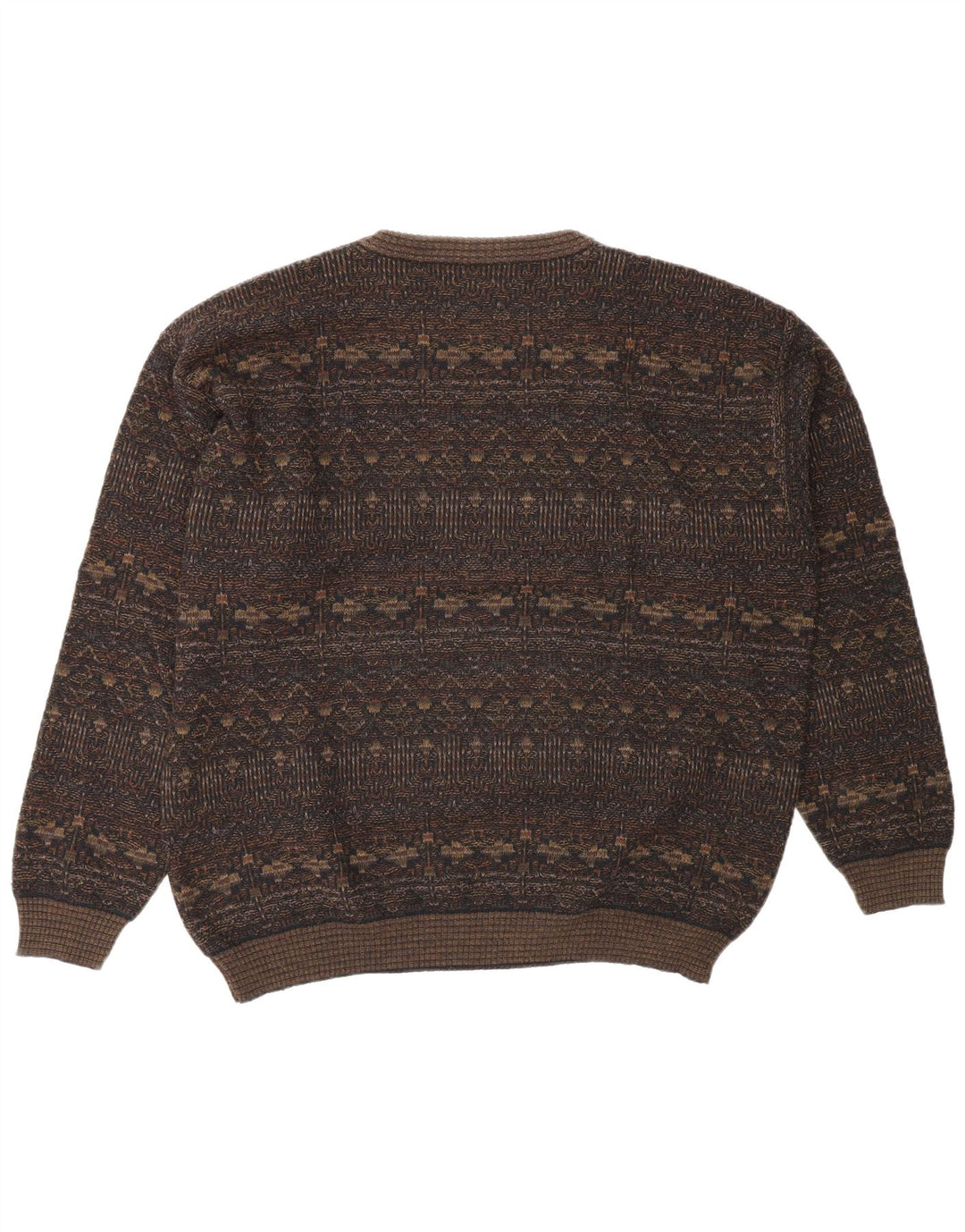 Rodes Maglione girocollo da uomo maglione grande lana geometrica marrone