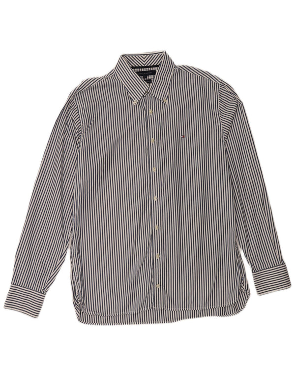 Camicia da uomo Tommy Hilfiger grande cotone gessato blu navy