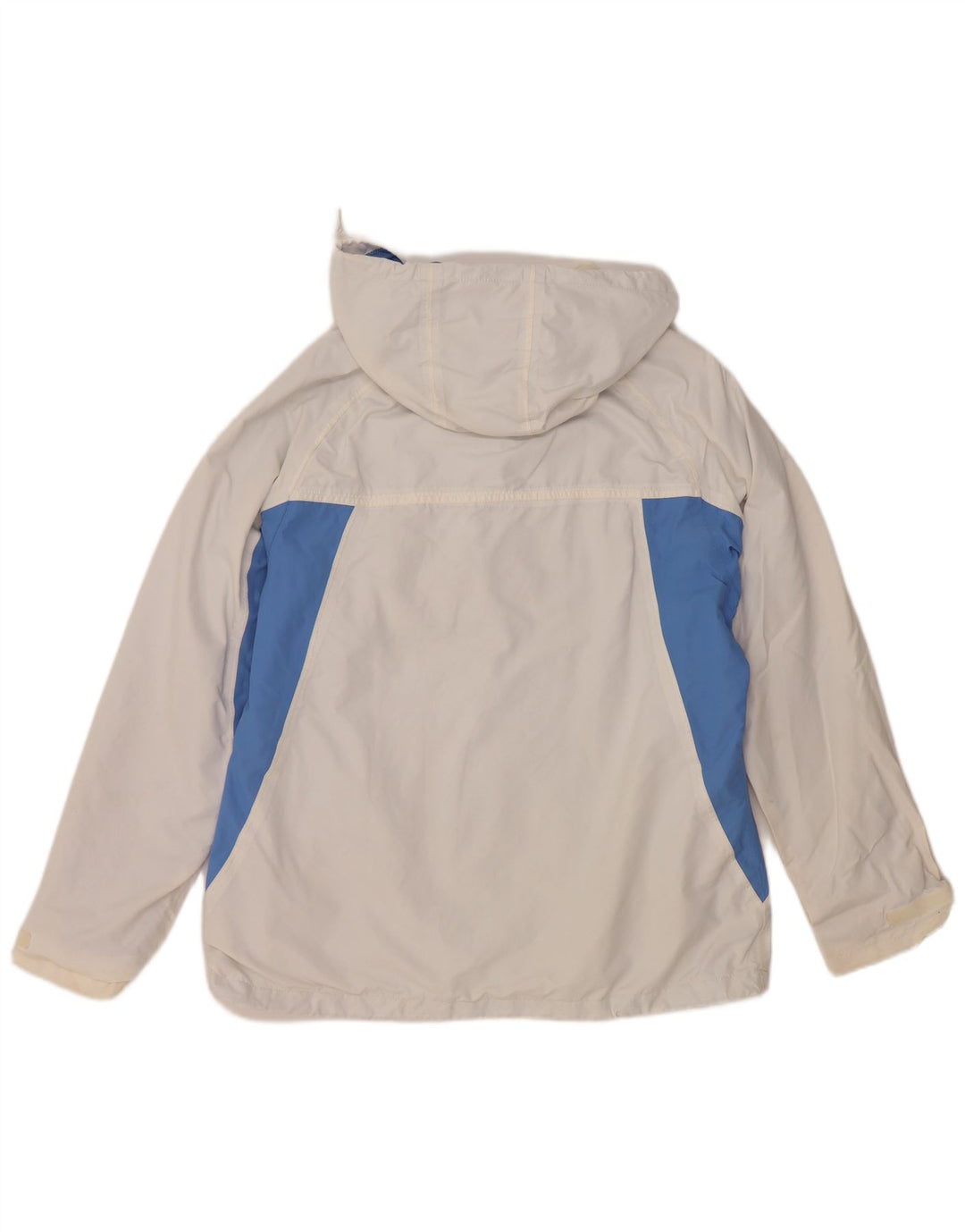 Giacca antipioggia con cappuccio da donna Weird Fish UK 14 Large nylon color block bianco
