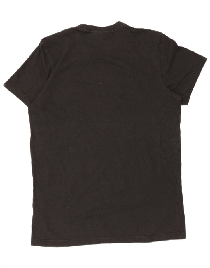 T-shirt grafica Adidas da uomo con tre strisce, grande, in cotone nero