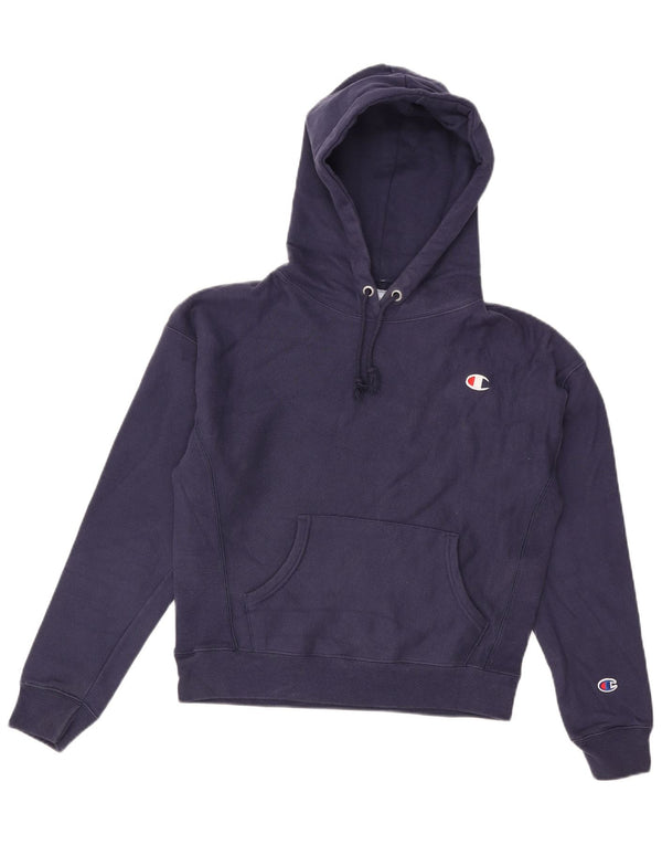 Maglione con cappuccio Reverse Weave da donna Champion UK 14 Cotone medio blu navy