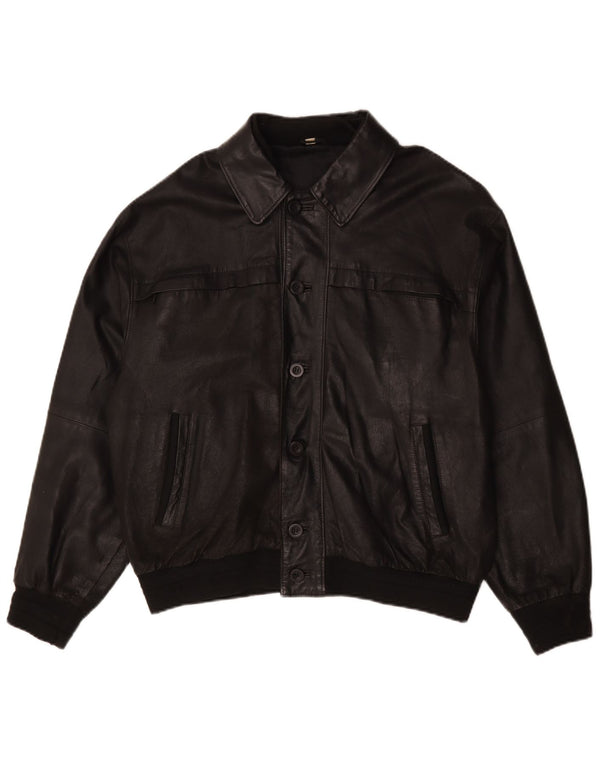 Giacca in pelle vintage da uomo IT 52 XL in pelle nera