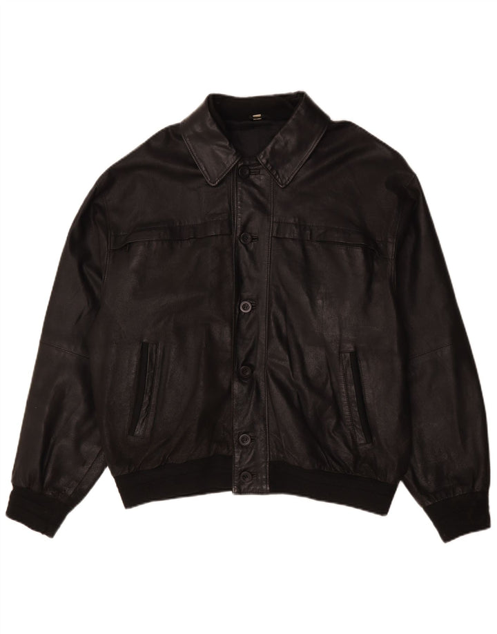 Giacca in pelle vintage da uomo IT 52 XL in pelle nera
