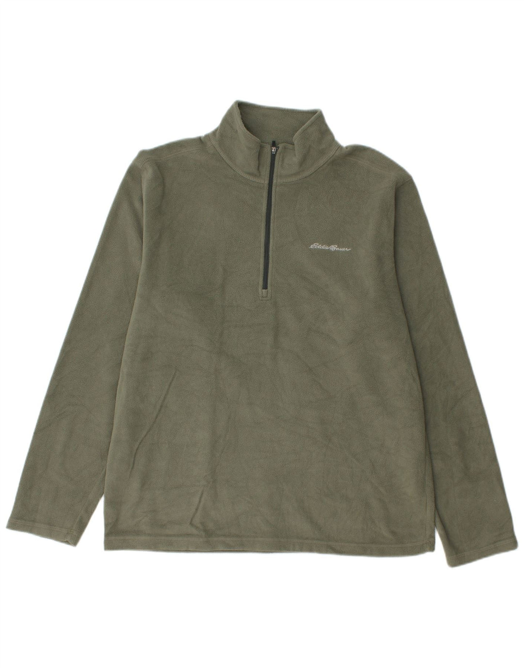 Maglione in pile da uomo con zip e collo Eddie Bauer, poliestere medio kaki