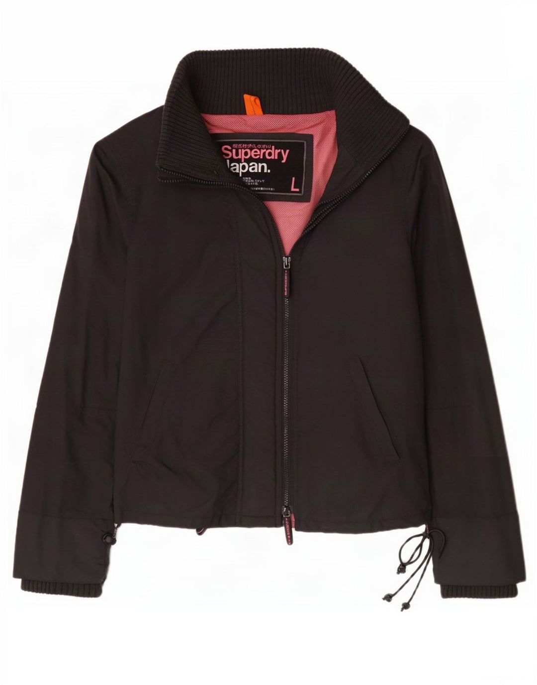 Giacca antipioggia da donna Superdry UK 16 grande nylon nero