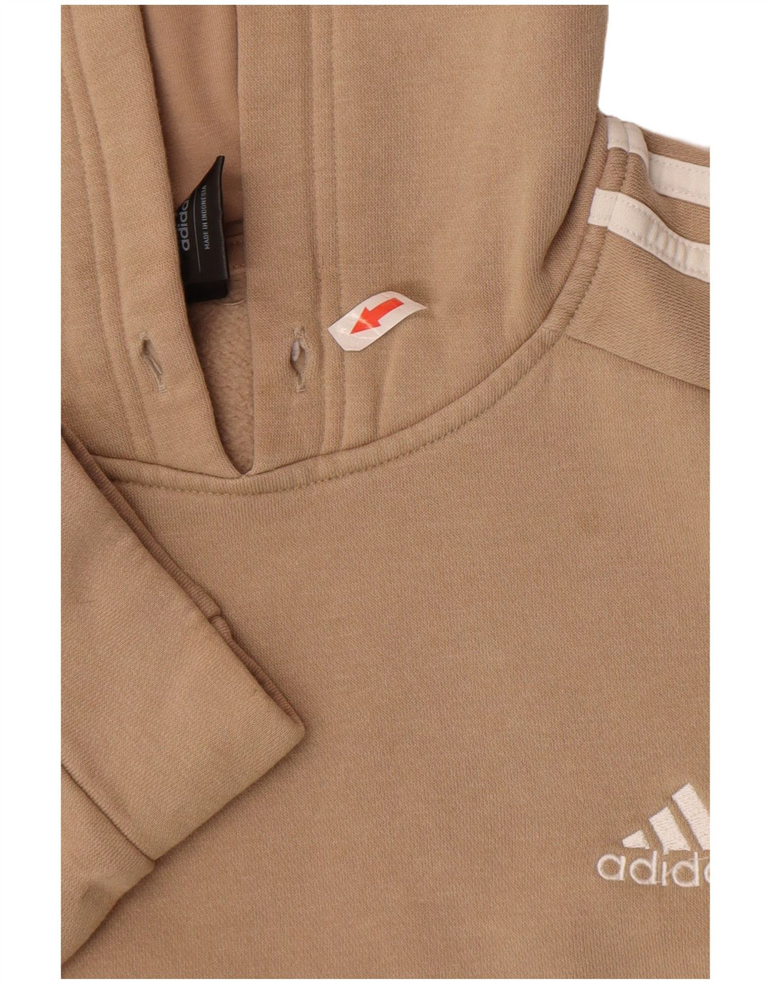Felpa con cappuccio da uomo Adidas in cotone beige medio