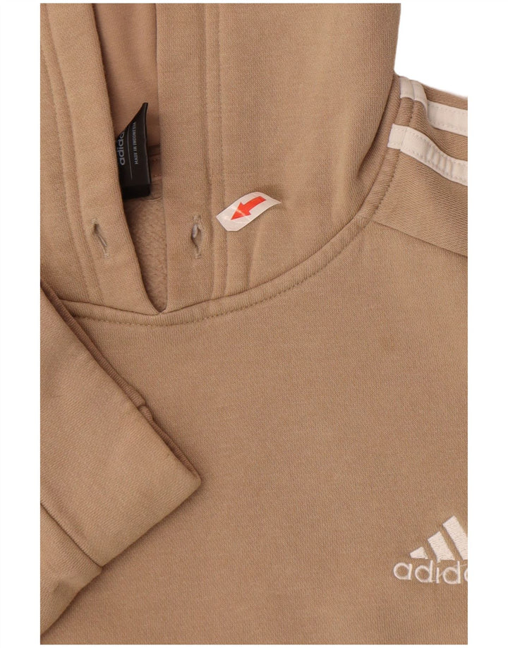 Felpa con cappuccio da uomo Adidas in cotone beige medio