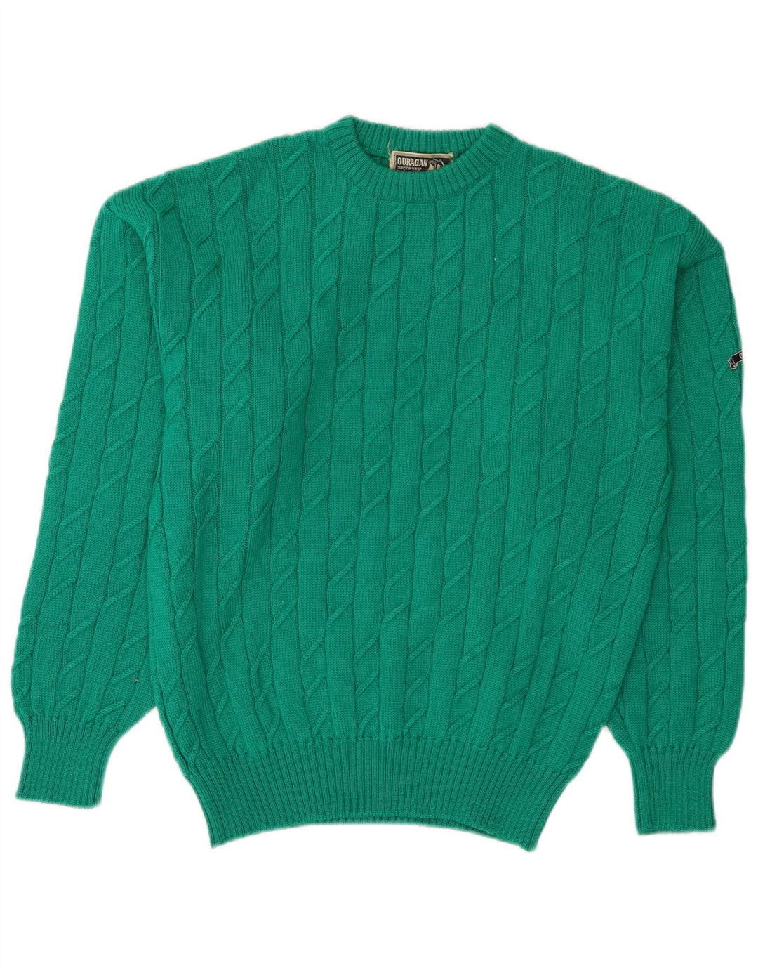 Maglione maglione girocollo da uomo Ouragan piccolo verde lana vergine