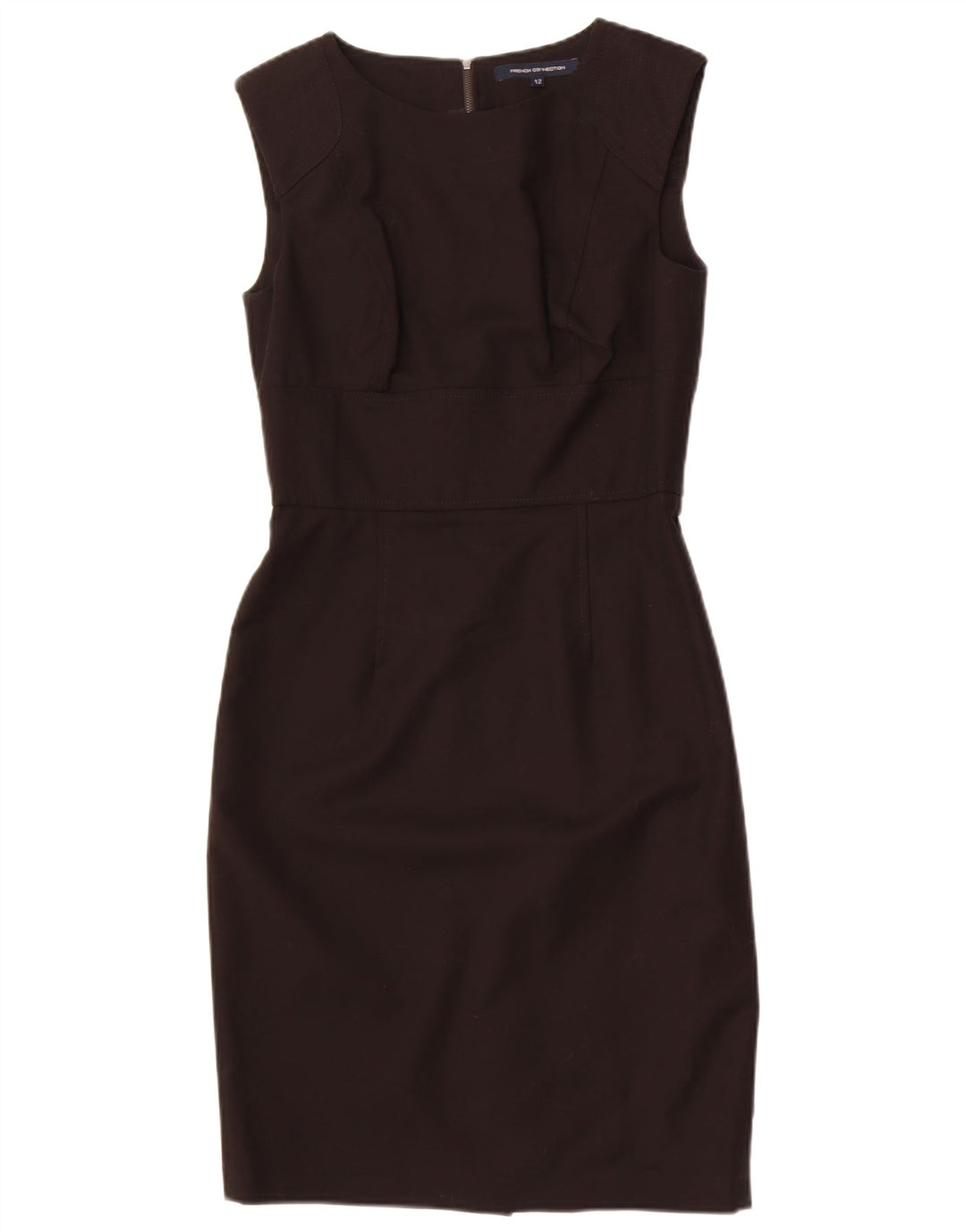 Abito tubino senza maniche da donna French Connection UK 12 cotone nero medio