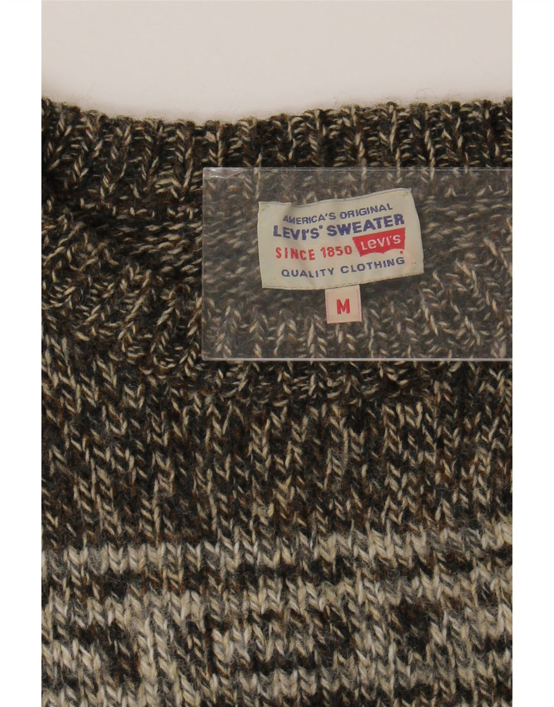 Maglione maglione girocollo da donna Levi's UK 14 Marrone medio Fair Isle