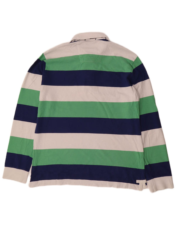 Crew Clothing Polo da rugby da uomo a maniche lunghe a righe grandi multicolori