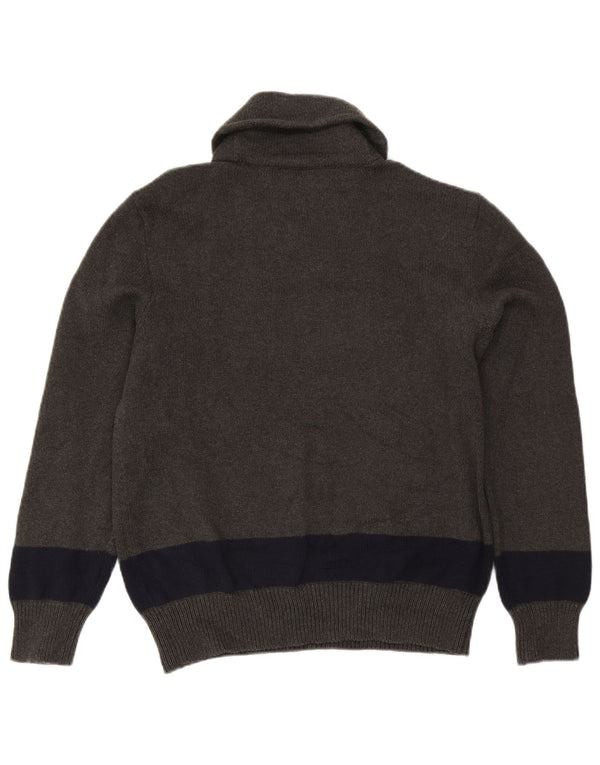 Polo Ralph Lauren Maglione da uomo con collo a scialle, grande blocco di colore grigio
