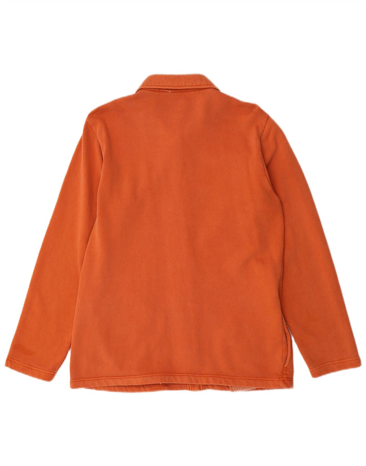 ORVIS Womens Oversized Tracksuit Top Jacket UK 10 Small Orange Cotton