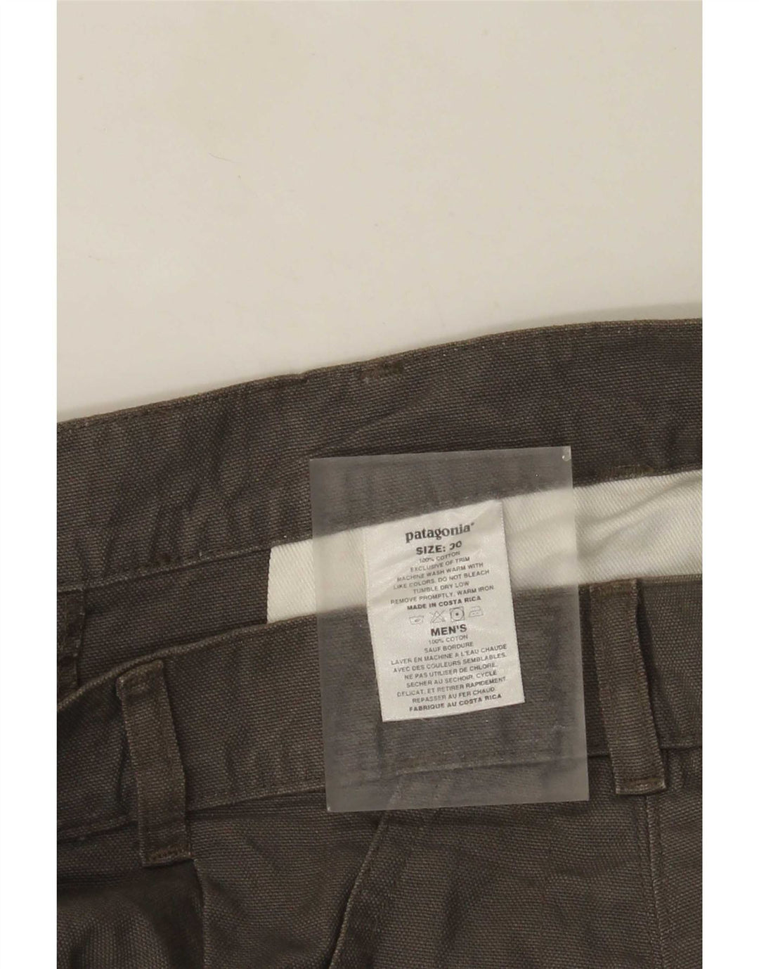 Pantaloncini chino da uomo Patagonia W30 cotone grigio medio