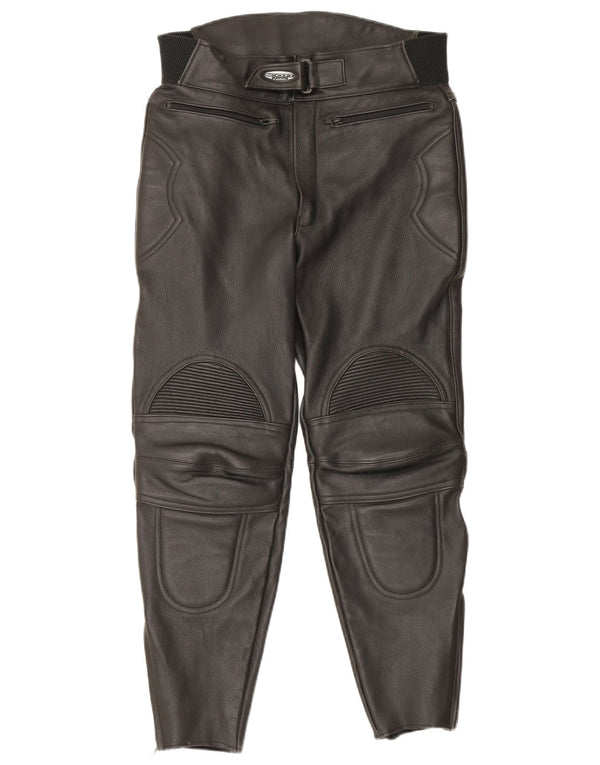 Pantaloni da moto da corsa in pelle da donna Scott UK 16 Large W34 L27 Biker neri