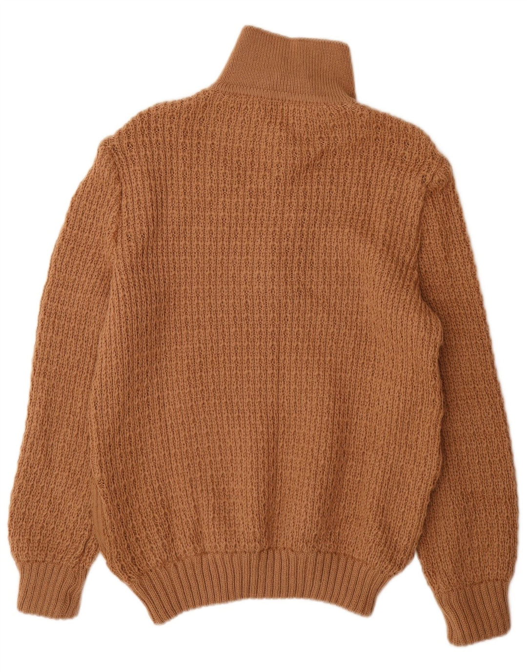 Maglione vintage da uomo con collo a bottoni marrone medio