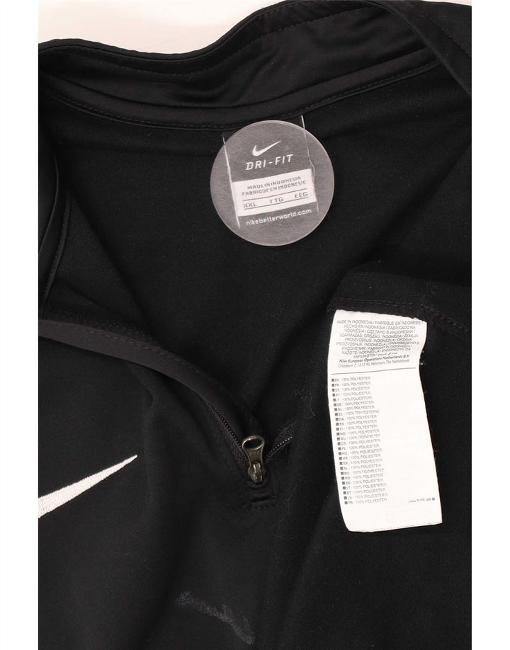 Maglia da tuta pullover con zip e collo Nike Dri Fit da uomo 2XL poliestere nero