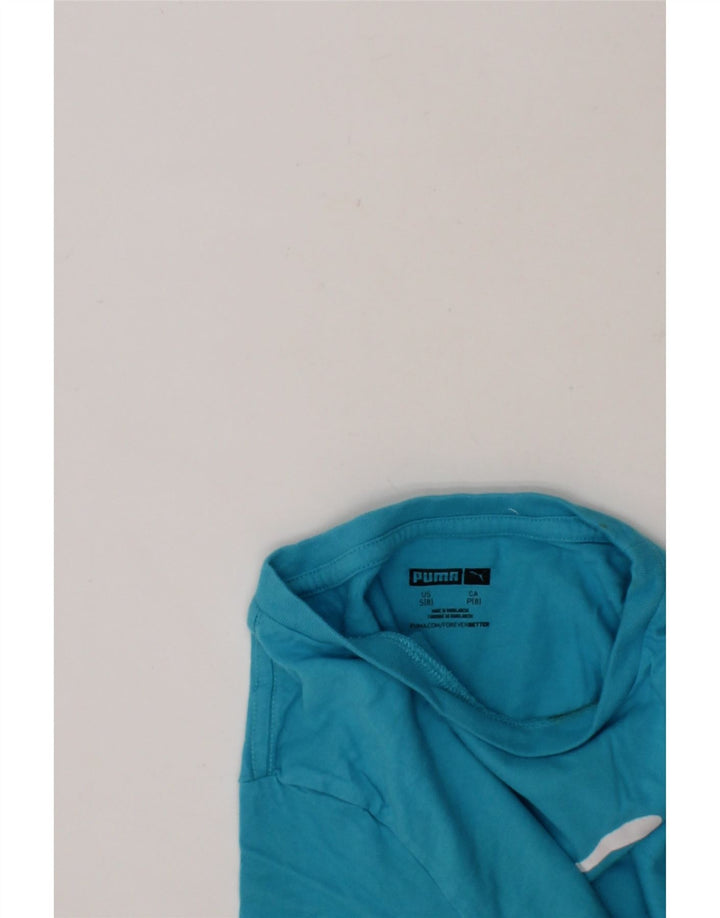PUMA Boys Graphic T-Shirt Top 7-8 Years Small Blue Cotton Vintage Puma and Second-Hand Puma from Messina Hembry 