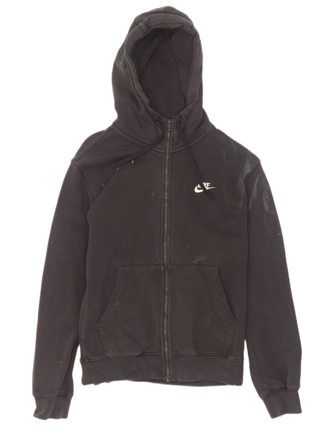 Felpa con cappuccio e zip Nike da uomo piccola in cotone nero