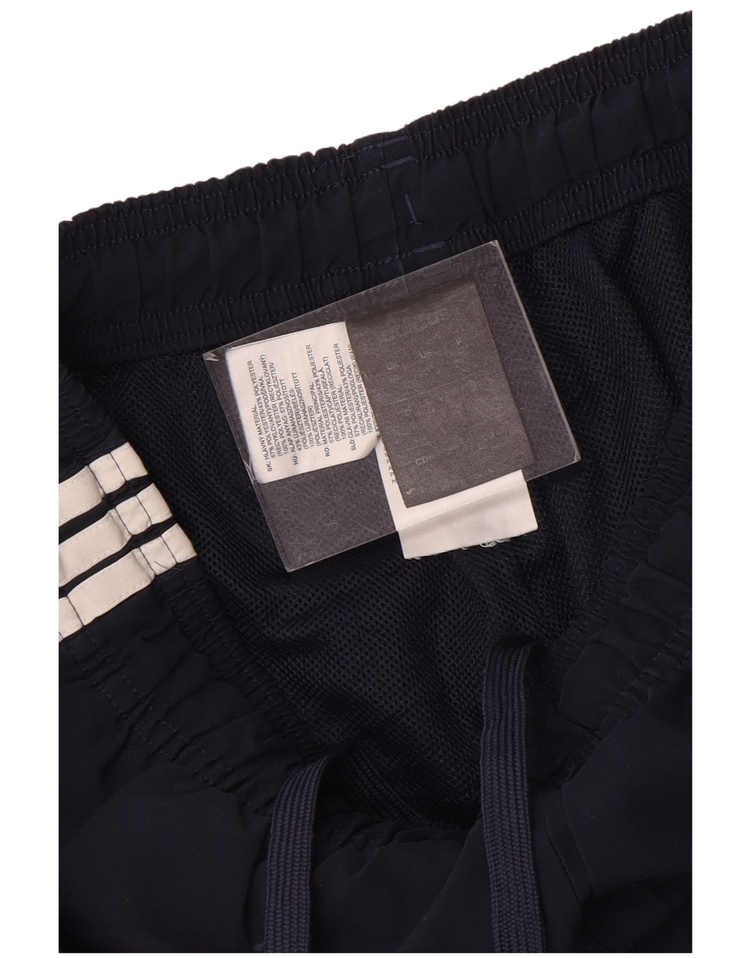Pantaloncini sportivi da uomo Adidas piccoli in poliestere blu navy