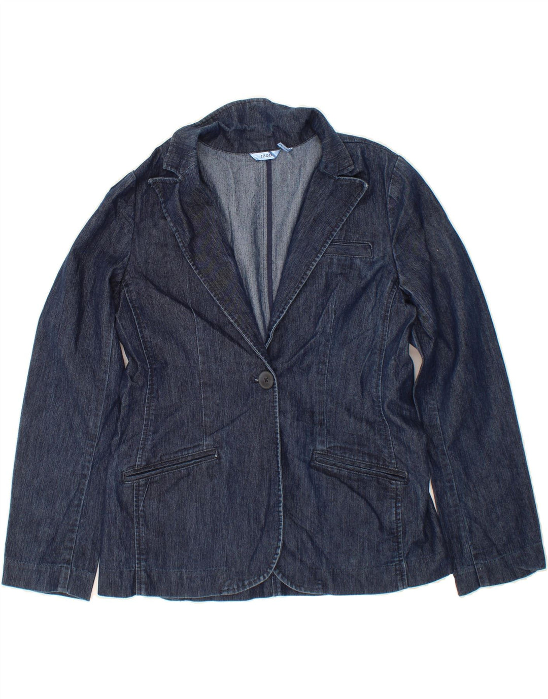 IZOD Womens Denim Jacket UK 14 Medium Navy Blue Cotton Vintage Izod and Second-Hand Izod from Messina Hembry 