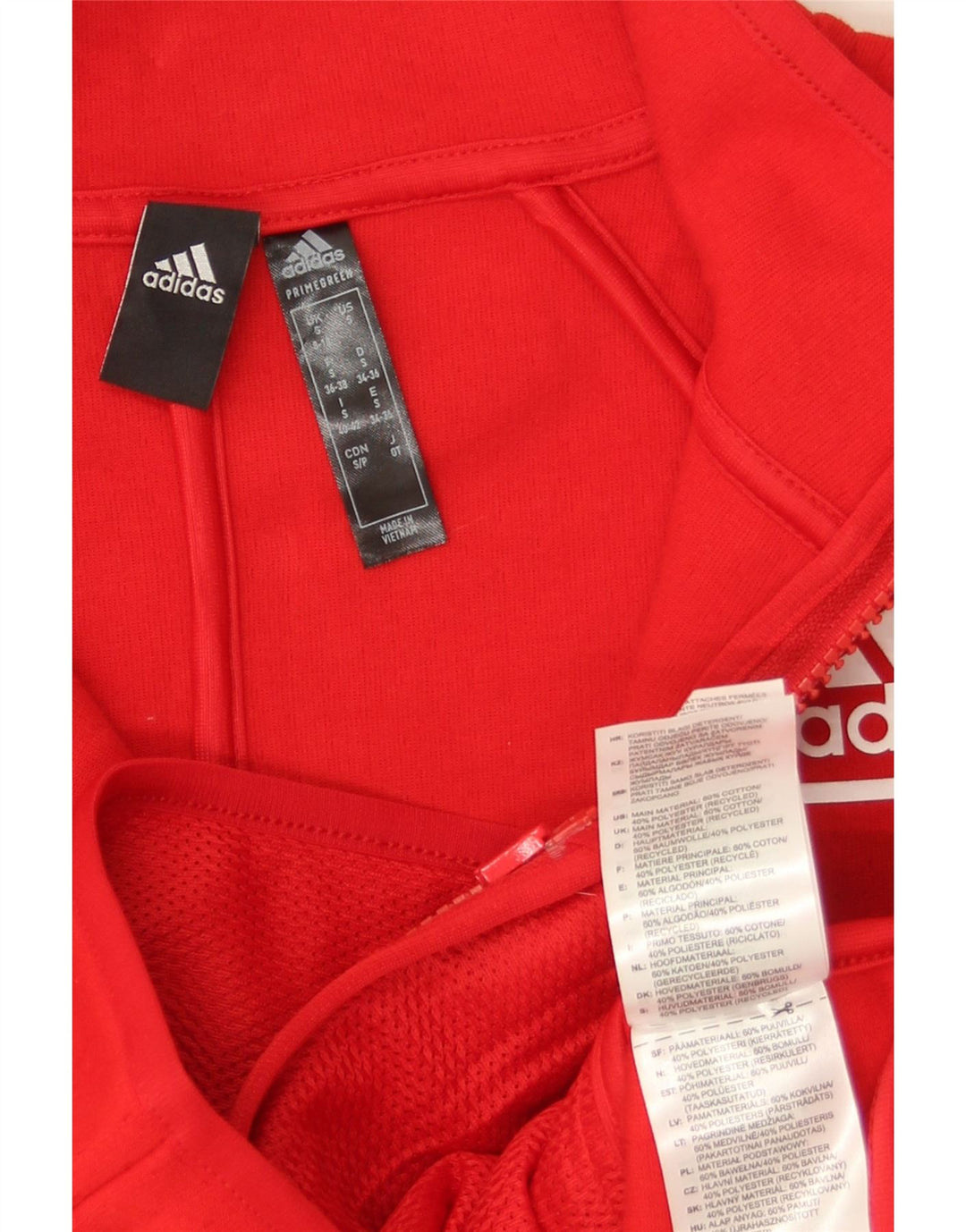 Giacca da tuta oversize da donna ADIDAS UK 8/10 piccola in cotone rosso