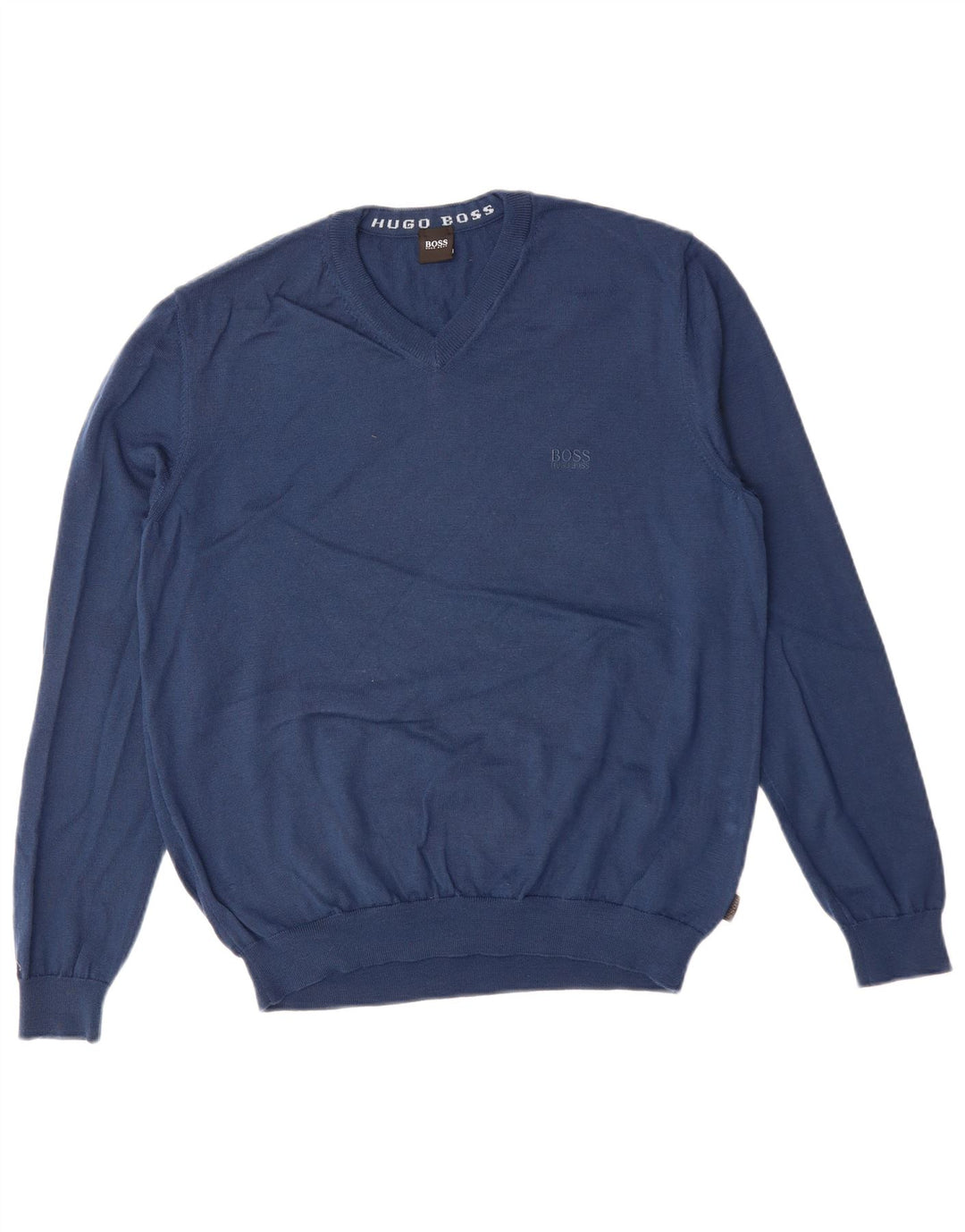 Maglione da uomo HUGO BOSS con scollo a V XL in lana blu navy