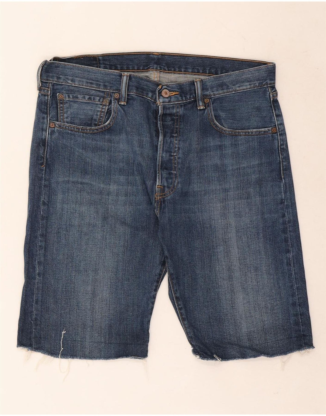 Pantaloncini di jeans Levi's 501 da uomo W34 di grandi dimensioni in cotone blu