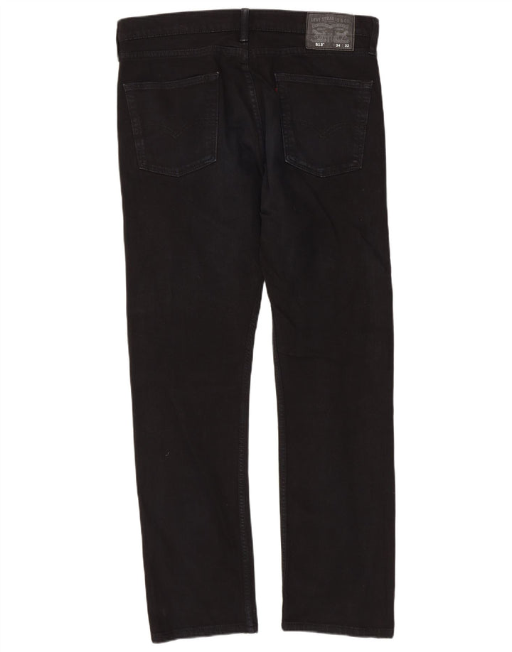 Levi's Uomo 513 Jeans dritti slim W34 L32 Cotone Nero