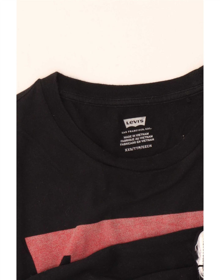 T-shirt grafica da donna Levi's Top UK 2 2XS Nera