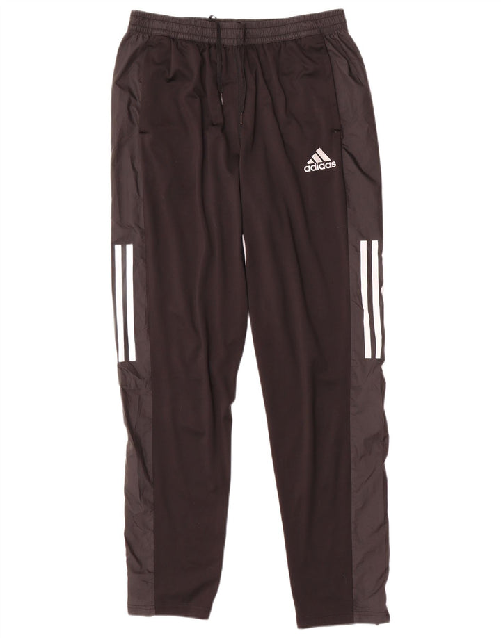 Pantaloni da tuta Adidas Aeroready da uomo in poliestere color block medio nero