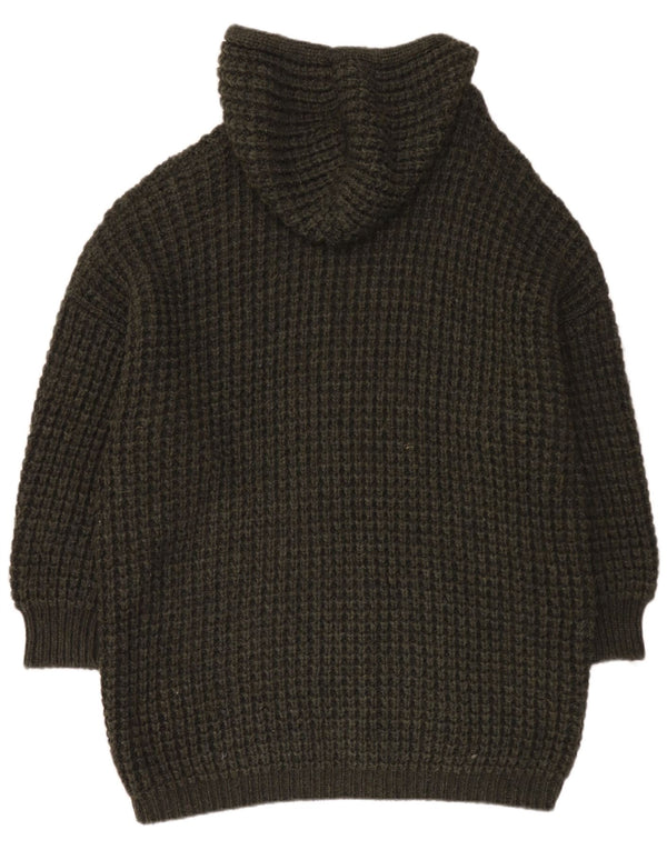 Stefanel Maglione cardigan con cappuccio lungo da donna Taglia unica Acrilico kaki