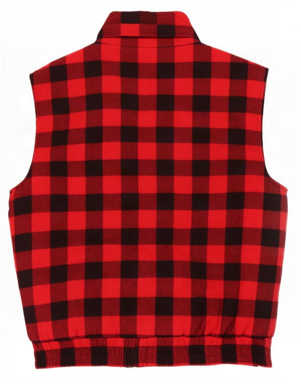 Gilet da uomo vintage UK 42 XL rosso a quadri