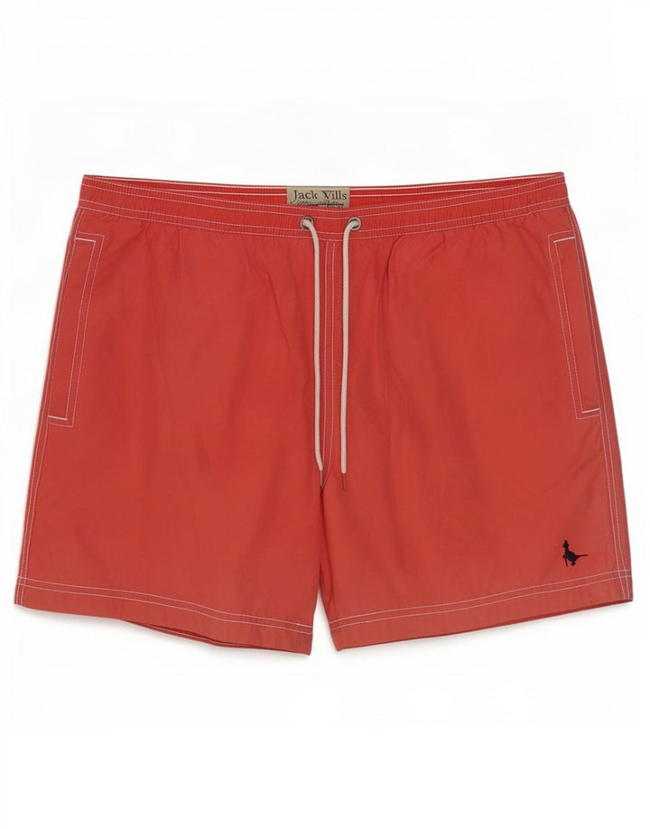 Pantaloncini da bagno da uomo Jack Wills in cotone rosso medio