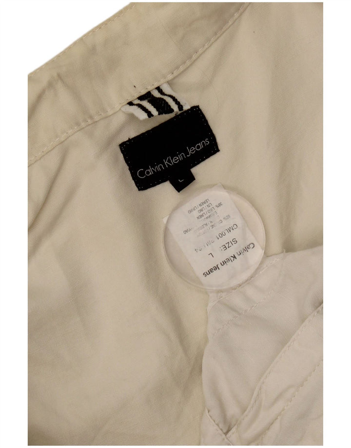 Giacca utility da donna Calvin Klein Jeans UK 16 grande cotone bianco sporco