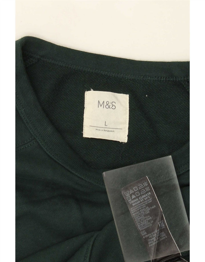 Felpa da uomo Marks & Spencer maglione grande cotone verde