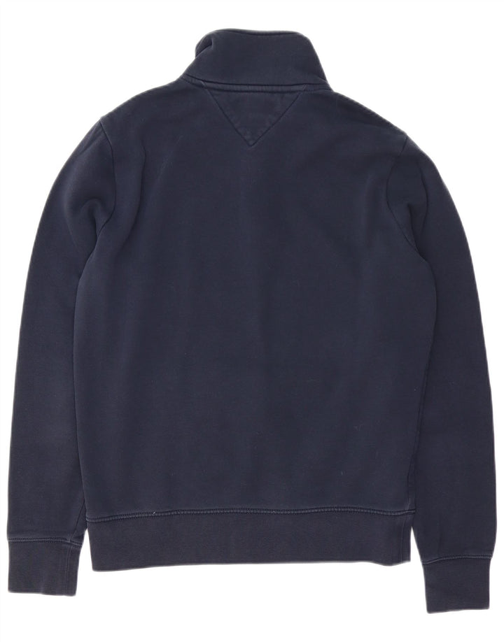 Tommy Hilfiger Uomo Felpa con collo con zip grafica Maglione piccolo Blu navy