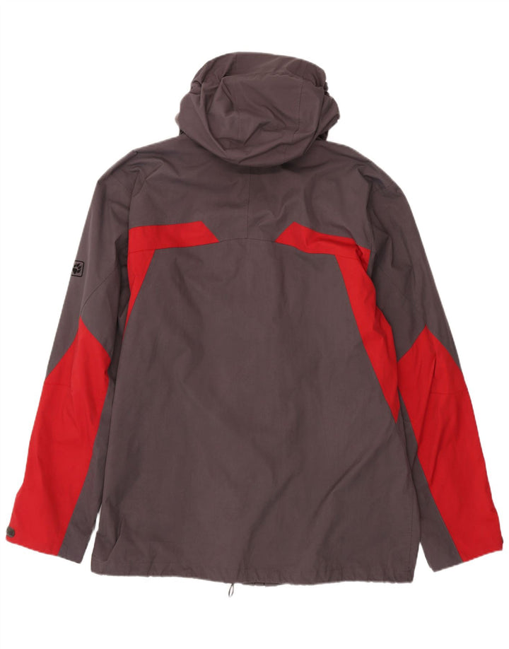 JACK WOLFSKIN Giacca antipioggia da uomo con cappuccio UK 48 2XL Poliammide color block grigio