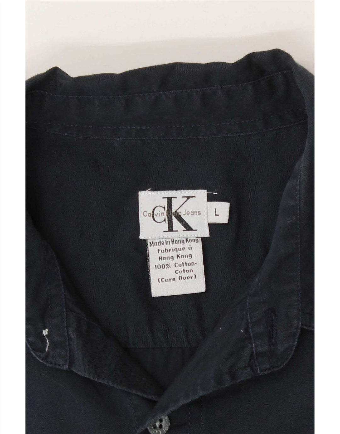 Camicia da uomo Calvin Klein Jeans Large in cotone blu navy