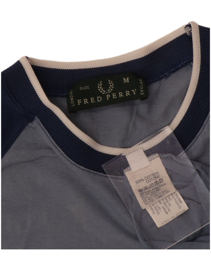 FRED PERRY T-shirt grafica da uomo Top blu medio color block
