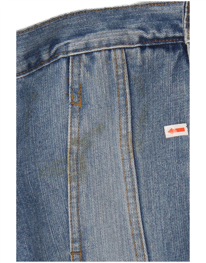 Giacca in denim corto da donna VINTAGE UK 14 grande cotone blu