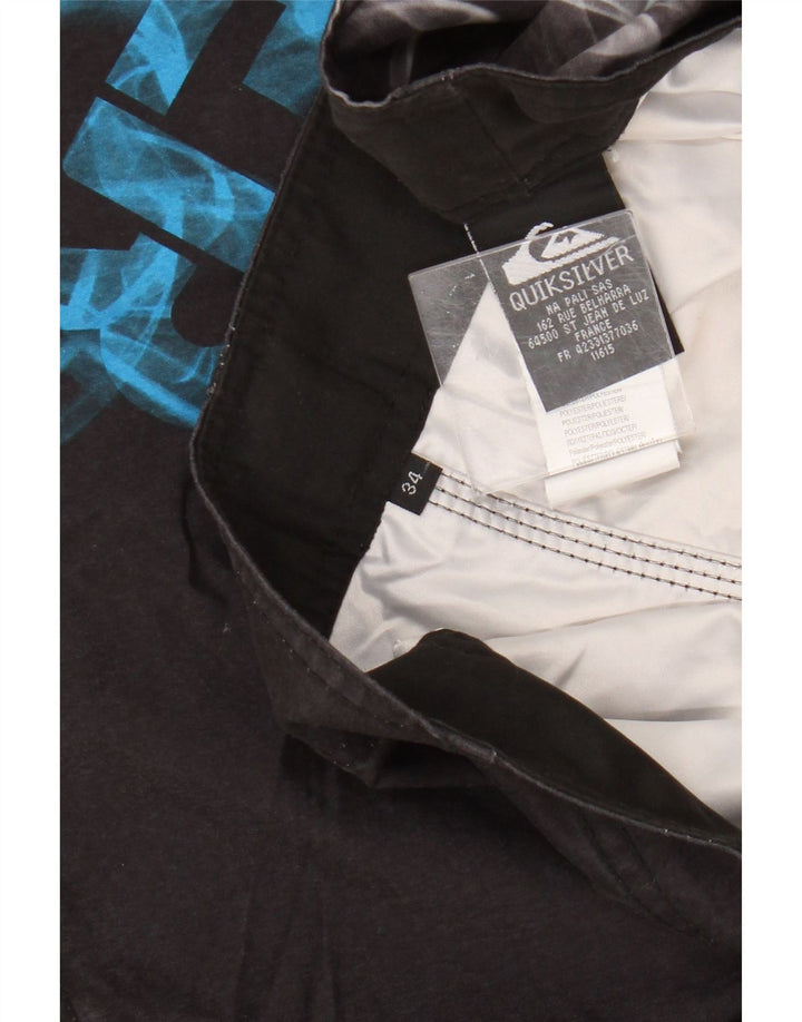 Pantaloncini da bagno Quiksilver Graphic Cargo da uomo, grandi, in poliestere nero