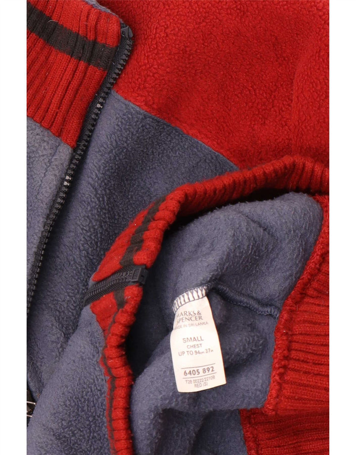 Giacca in pile da uomo Marks & Spencer UK 36 Small Blu Colourblock Poliestere